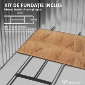 Outsunny Căsuță de Grădină din Tablă de Oțel, Șopron pentru Depozitare Unelte cu Uși Glisante, Rezistent la Intemperii, Alb, 213x130x185 cm