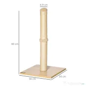 PawHut Stâlp de Zgâriat pentru Pisici cu Bază din PAL, 34x34x60 cm, Bej | Aosom Romania