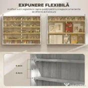 HOMCOM Dulap Tip Vitrină de Expoziție cu Rafturi Reglabile, Montată pe Perete, Negru | Aosom Romania
