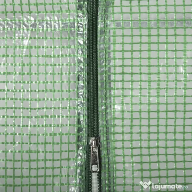 Outsunny Sera de Grădină din Oțel și Plastic PE cu 4 Rafturi, Frânghii și Țăruși Inclusi, 141x72x191 cm, Verde | Aosom Romania