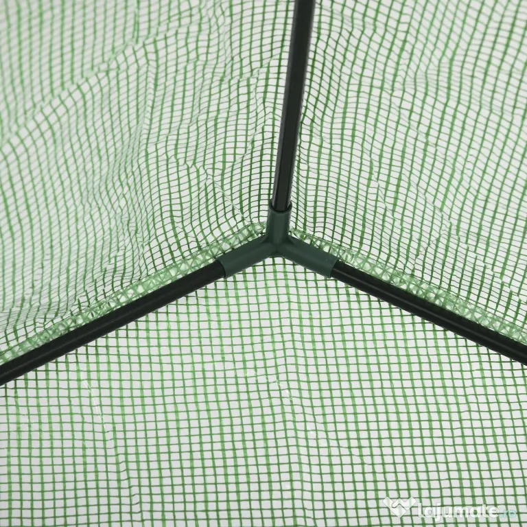Outsunny Sera de Grădină din Oțel și Plastic PE cu 4 Rafturi, Frânghii și Țăruși Inclusi, 141x72x191 cm, Verde | Aosom Romania