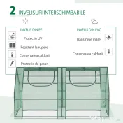 Outsunny sera din otel, copertina PE 180x90x90 cm, verde 