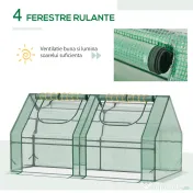 Outsunny sera din otel, copertina PE 180x90x90 cm, verde 