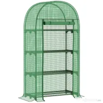 Outsunny sera de gradina, pentru plante, legume , fructe, protectia plantelor 80x49x160cm, verde | Aosom Romania