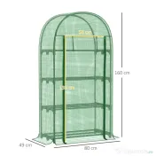 Outsunny sera de gradina, pentru plante, legume , fructe, protectia plantelor 80x49x160cm, verde | Aosom Romania