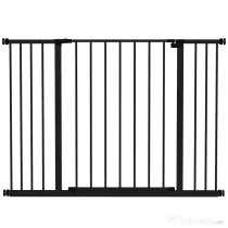 PawHut Poartă pentru Câine Extensibilă cu Deschidere Amplă, Poartă de Siguranță din Oțel și Plastic, 76-107x76 cm, Negru | Aosom Romania