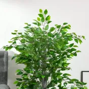 HOMCOM ficus artificial, ghiveci inclus, 135 cm, verde 