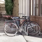 Homcom Suport Parcare Biciclete – 5 Locuri, Otel Rezistent Argintiu 