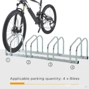 Homcom Suport Biciclete – Otel 110×33×27 cm, 4 Locuri 