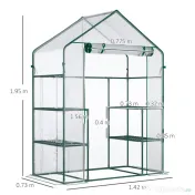 Outsunny Sera de Gradina din PE Impermeabila si Anti UV, 142x73x195cm - Verde 