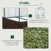 Outsunny Sera de Gradina din PE Impermeabila si Anti UV, 142x73x195cm - Verde 