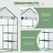 Outsunny Sera de Gradina din PE Impermeabila si Anti UV, 142x73x195cm - Verde 