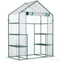 Outsunny Sera de Gradina sera pentru plante, legume, fructe din PE Impermeabila si Anti UV, 142x73x195cm, Verde | Aosom Romania