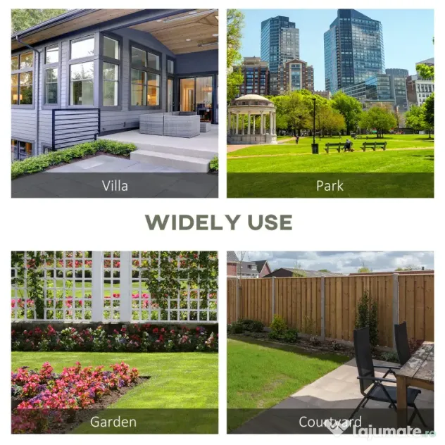 HOMCOM Bancă de Grădină din Oțel pentru 2 Persoane, Design Clasic, Rezistentă la Intemperii, Negru | Aosom Romania