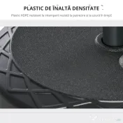 Outsunny Baza pentru umbrela rotunda Φ55cm din plastic de 30kg pentru stalpi de 38-48mm negru