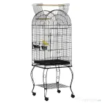 Pawhut Colivie pentru Pasari si Papagali – Negru 51×51×153 cm cu Roti