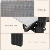 Outsunny Set de 4 Scaune de Grădină Stivuibile, Scaune de Exterior cu Cotiere din Metal și Țesătură Respirabilă, 54x75.5x95 cm, Gri | Aosom Romania