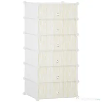 HOMCOM Mobilier Modular pentru Încălțăminte, 6 Cuburi Design Semicristal din PP și ABS, 45x35x17cm, Alb, Soluție Compactă | Aosom Romania