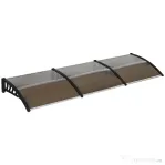 Outsunny Copertină pentru Ușă sau Fereastră, 300x100 cm, Policarbonat Rezistent și Structură din Aluminiu, Maro