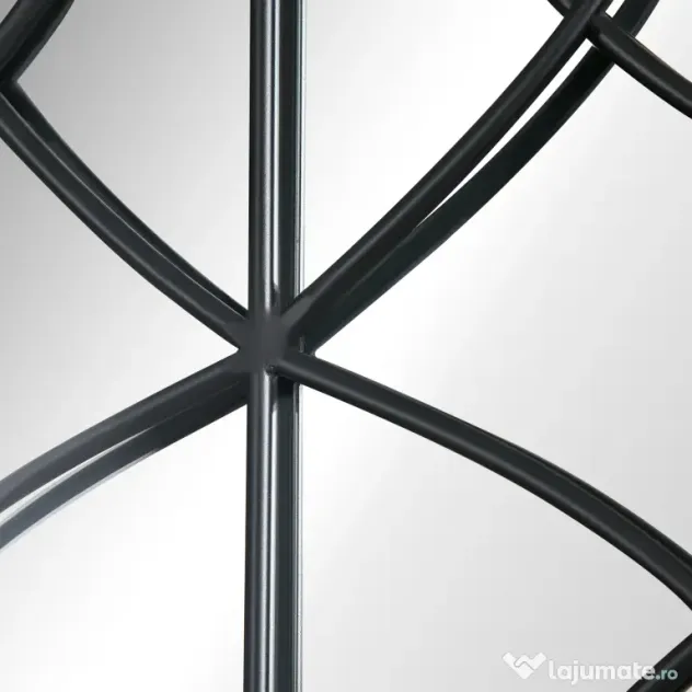 HOMCOM Oglindă de Perete cu Formă de Arc, Detalii Moderne și Cârlige, Oglindă din MDF și Sticlă, 60x93 cm, Maro și Negru | Aosom Romania