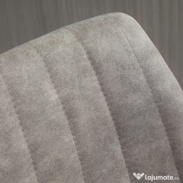 Set de 2 scaune de bar HOMCOM, stil industrial, spatar din microfibra, inaltime reglabila gri | Aosom Romania