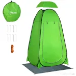 Outsunny Cort de Dus pentru Exterior cu Usa cu Fermoar, Geanta pentru Transport, 126x124x189cm, Verde