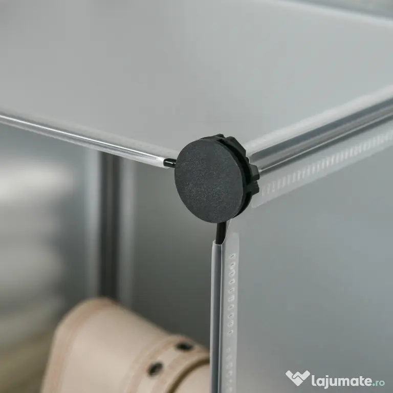 HOMCOM Mobilier Modular pentru Încălțăminte, 16 Cuburi Transparente din Plastic PP și Oțel, 30x30x30cm, Design Versatil | Aosom Romania
