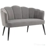HOMCOM Canapea 132 cm – Catifea Gri pentru Dormitor sau Spatii Mici