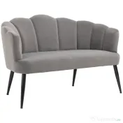 HOMCOM Canapea 132 cm – Catifea Gri pentru Dormitor sau Spatii Mici