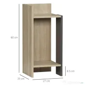 Homcom Set 2 Noptiere Moderne – Gri cu Polita Deschisa 