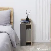 Homcom Set 2 Noptiere Moderne – Gri cu Polita Deschisa 