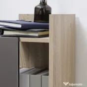 Homcom Set 2 Noptiere Moderne – Gri cu Polita Deschisa 