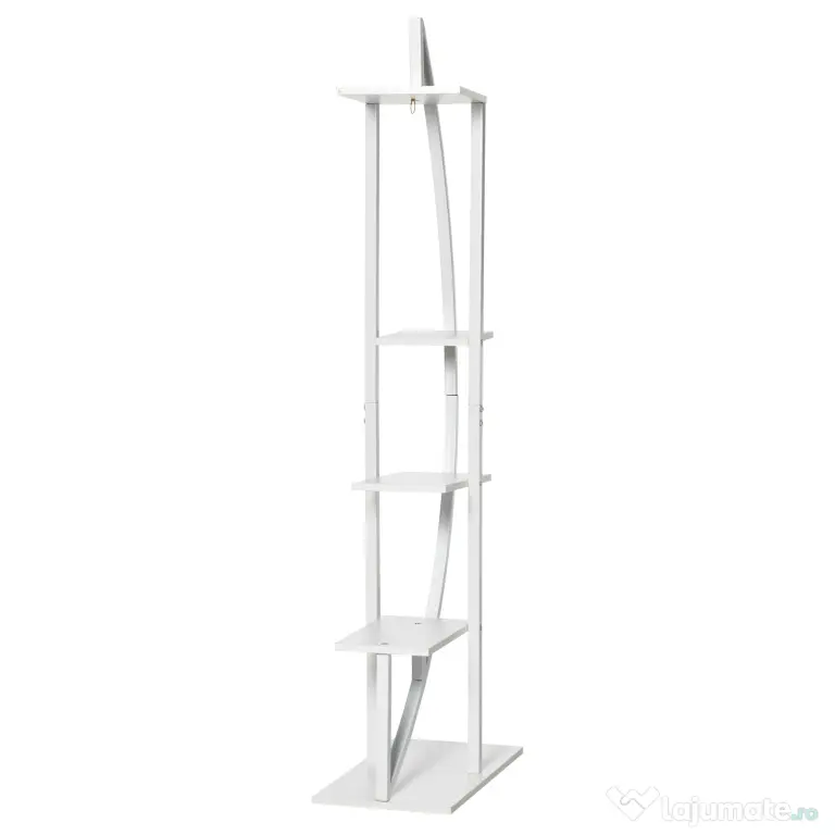 Outsunny Suport pentru plante cu 5 niveluri Scara in forma de jumatate de luna Suport pentru ghivece Raft pentru interior, exterior, camera de zi, studiu, balcon si dormitor