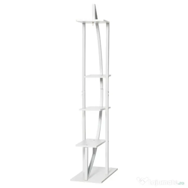 Outsunny Suport pentru plante cu 5 niveluri Scara in forma de jumatate de luna Suport pentru ghivece Raft pentru interior, exterior, camera de zi, studiu, balcon si dormitor