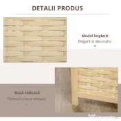 HOMCOM Separator de Cameră din Lemn și Bambus, Paravan Pliabil, Design Modern pentru Acasă și Birou | Aosom Romania