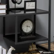 HOMCOM Biblioteca cu 7 nivele din PAL si otel pentru sufragerie, dormitor si birou, 83x34x180 cm, negru 