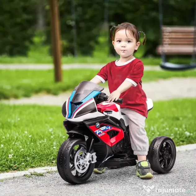 HOMCOM Motocicletă Electrică BMW HP4 Licențiată, 3 Roți, 6V, Vehicul de Rulare pentru Copii | Aosom Romania