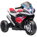 HOMCOM Motocicleta electrica pentru copii BMW HP4 cu licenta cu 3 roti 6V Motocicleta alimentata cu baterii cu muzica pentru fete baieti 18 - 60 luni, rosu