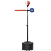 SPORTNOW Sac de Box pe Podea cu Bară Rotativă, Speedball și Țintă, din Oțel, HDPE și PU, 80.5x48x163-205 cm 