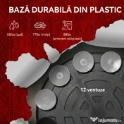 SPORTNOW Sac de Box pe Podea cu Bară Rotativă, Speedball și Țintă, din Oțel, HDPE și PU, 80.5x48x163-205 cm 