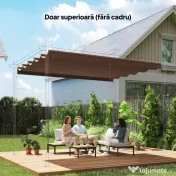 Outsunny Acoperiș pentru pergolă gazebo cu 10 orificii de drenaj, din poliester, 250x255 cm, pentru pergolă 3x3 m, culoare cafea 