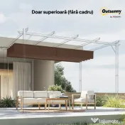 Outsunny Acoperiș pentru pergolă gazebo cu 10 orificii de drenaj, din poliester, 250x255 cm, pentru pergolă 3x3 m, culoare cafea 