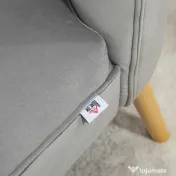 HOMCOM Scaun modern de accent capitonat, fotoliu de catifea pentru dormitor cu picioare din lemn, gri 