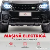 HOMCOM Mașină Electrică pentru Copii 3-6 Ani cu Telecomandă, Lumini LED și Claxon, din PP și Metal, 110x68x52 cm, Neagră