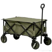 Outsunny Cărucior de Grădină 125L Pliabil cu Mâner și 5 Saci, 108x55x93 cm, Verde 
