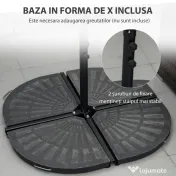 Outsunny Umbrelă de Grădină cu Rotație la 360°, Braț cu Bază în Cruce și Orificiu de Ventilație, Ø256x245 cm, Bej | Aosom Romania