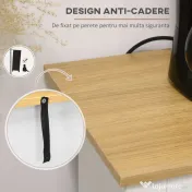 HOMCOM Bufet din lemn cu 2 sertare și 2 dulapuri, 117x35x80 cm, alb și culoare lemn | Aosom Romania 
