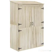 Outsunny Magazie de Gradina din Lemn pentru Depozitarea Uneltelor, Magazie de Gradina cu Usi Duble cu Magneti | AOSOM RO