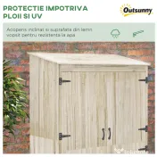 Outsunny Magazie de Gradina din Lemn pentru Depozitarea Uneltelor, Magazie de Gradina cu Usi Duble cu Magneti | AOSOM RO