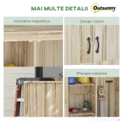 Outsunny Magazie de Gradina din Lemn pentru Depozitarea Uneltelor, Magazie de Gradina cu Usi Duble cu Magneti | AOSOM RO